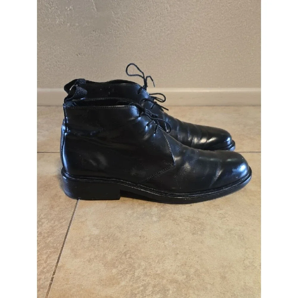Gucci Men's Black Leather Chukka Boots Mens 42.5 E. Fits Like 9 - 9.5